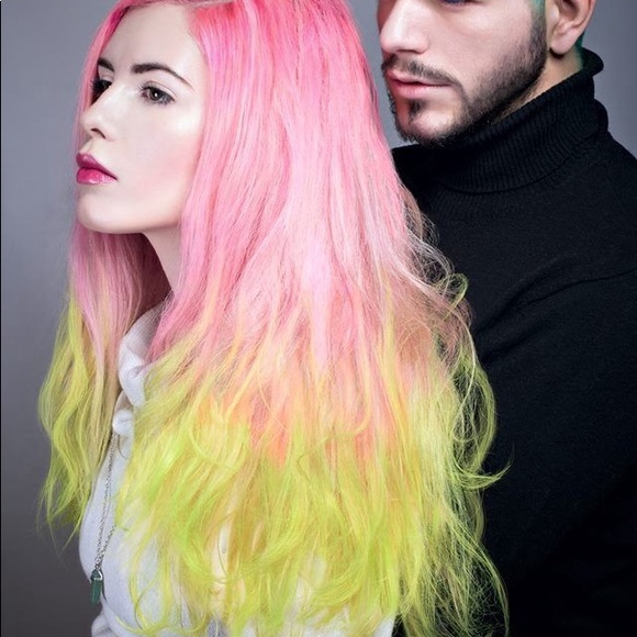 💫JERSEY PINK&YELLOW OMBRÉ GLUE-LESS CELEB Wig*NWT - Picture 4 of 8